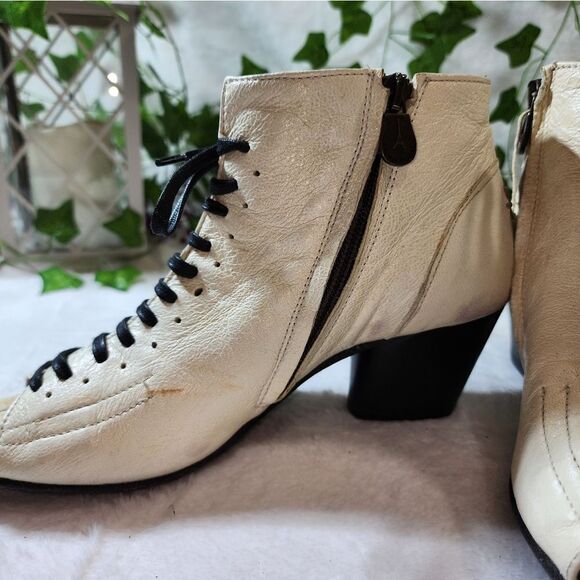 Le Ruemarcel White Leather Ankle Boots Hand made made in Italy 38 - Picture 11 of 13